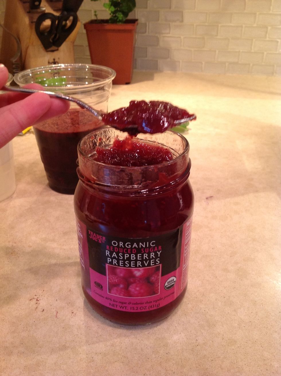 A spoonful of jam or preserves, raspberry is the best