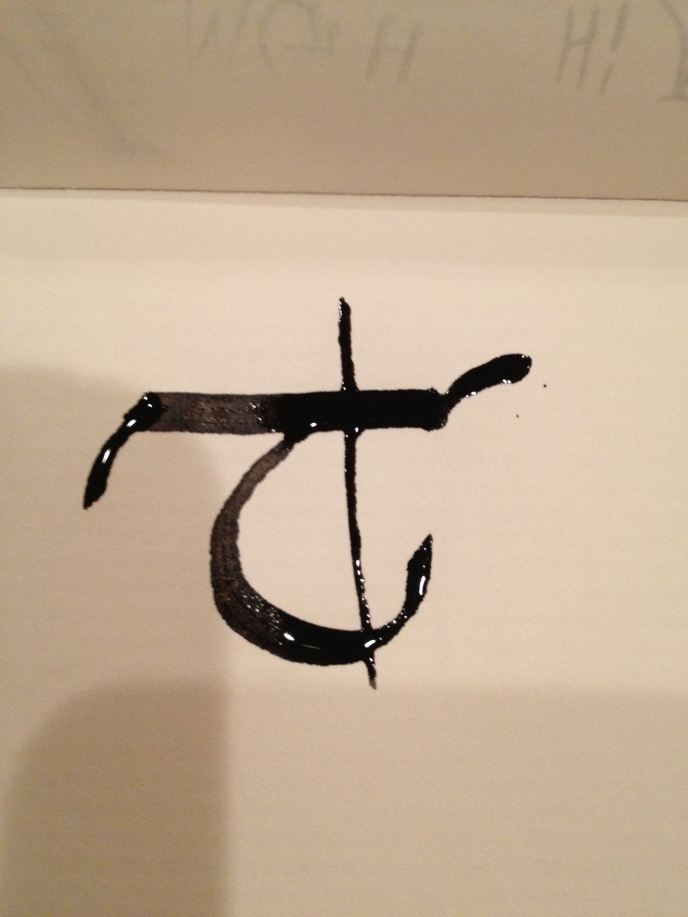 A thin vertical line