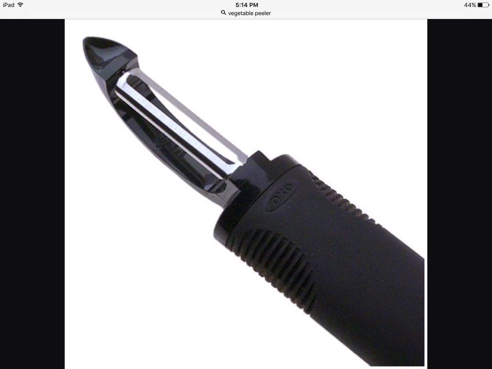 A vegetable peeler is used to peal veggies. I can use this for peeling veggies such as carrots.