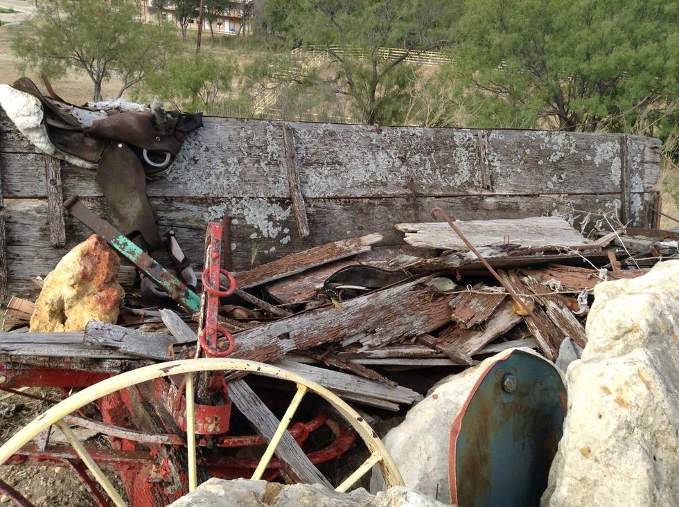 A wagon from long ago that Pilgrims used(day2). We were GOK casking