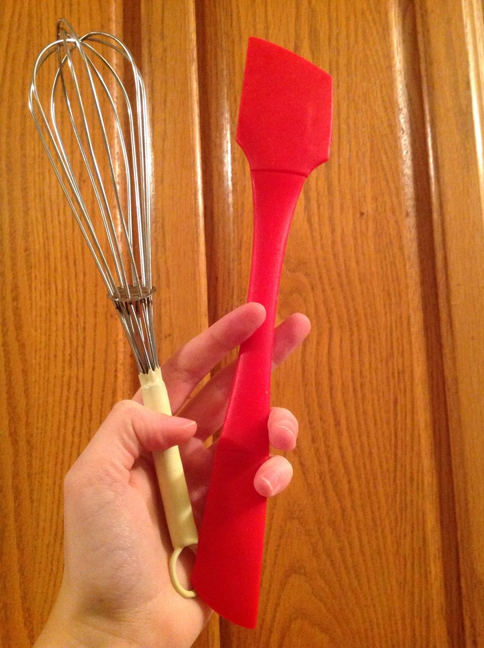 A whisk and a spatula
