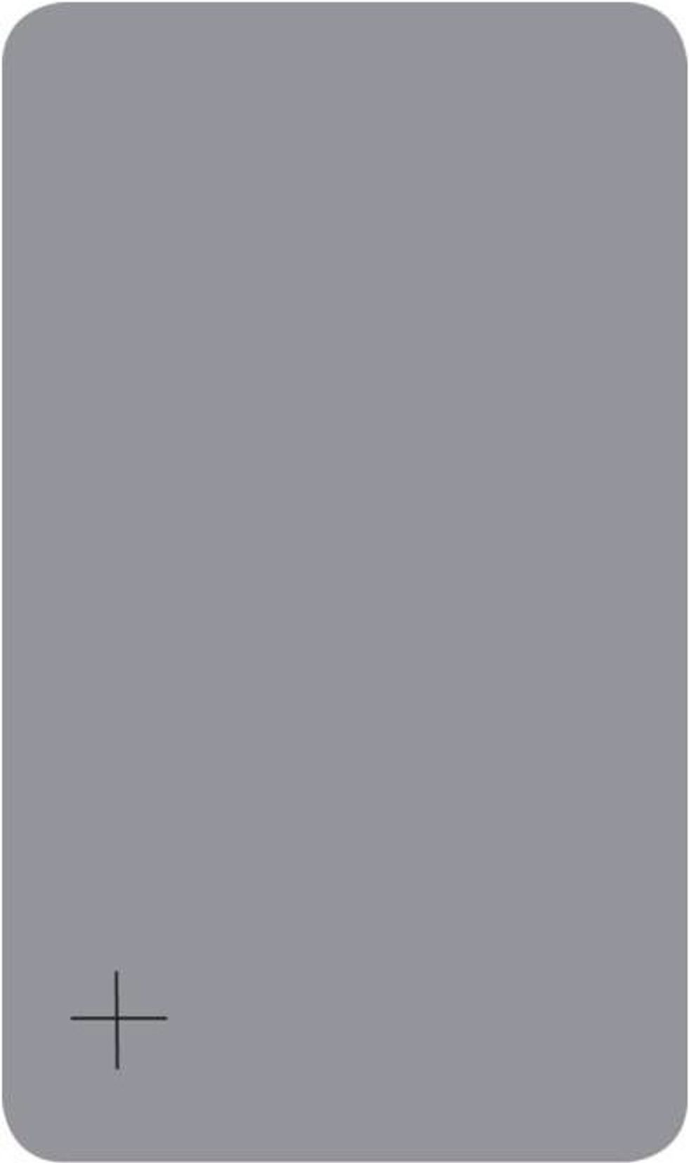 A white screen with a cross in the bottom left corner will appear. Touch and follow the cross for a total of 5 times.