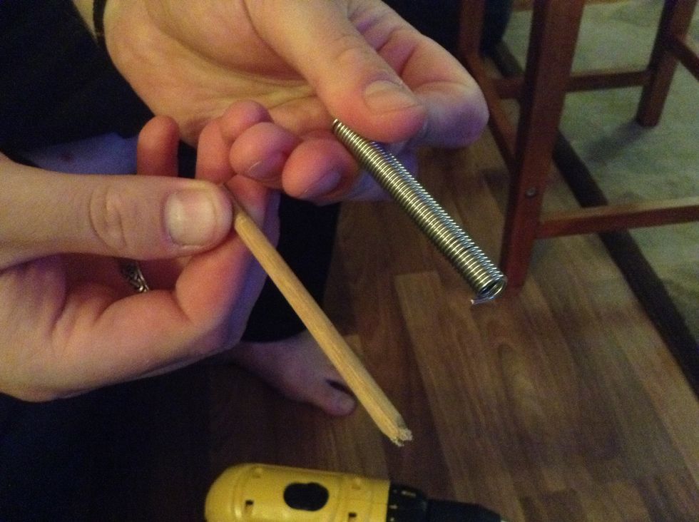 A wooden rod that fits snugly inside the coil will be needed before fitting the coil in the vise. Do not use purchased mandrels for this task to avoid ruining them for future use.