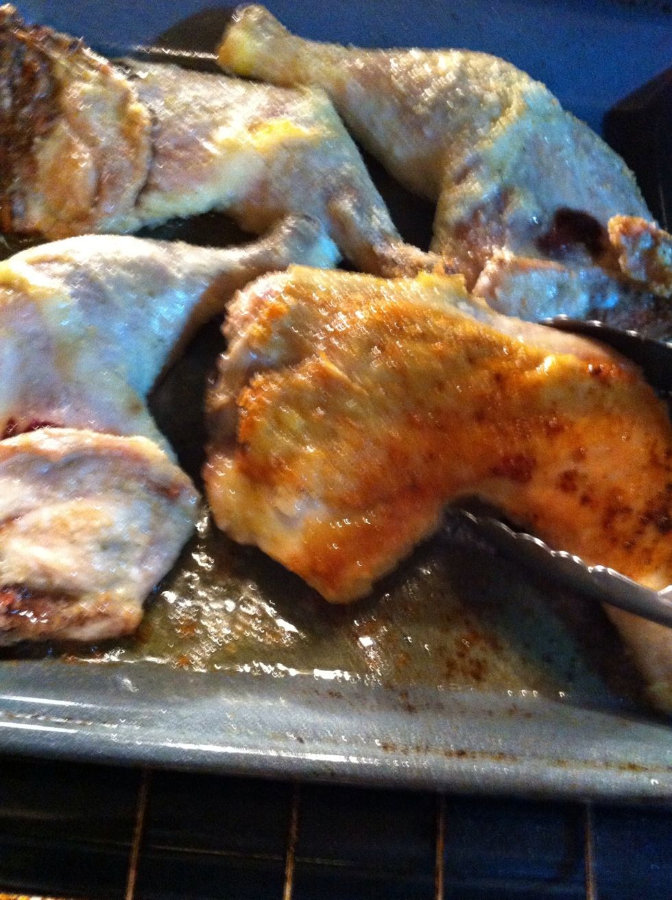 About 20 min later, check if brown on bottom. If so, flip over to brown other side.