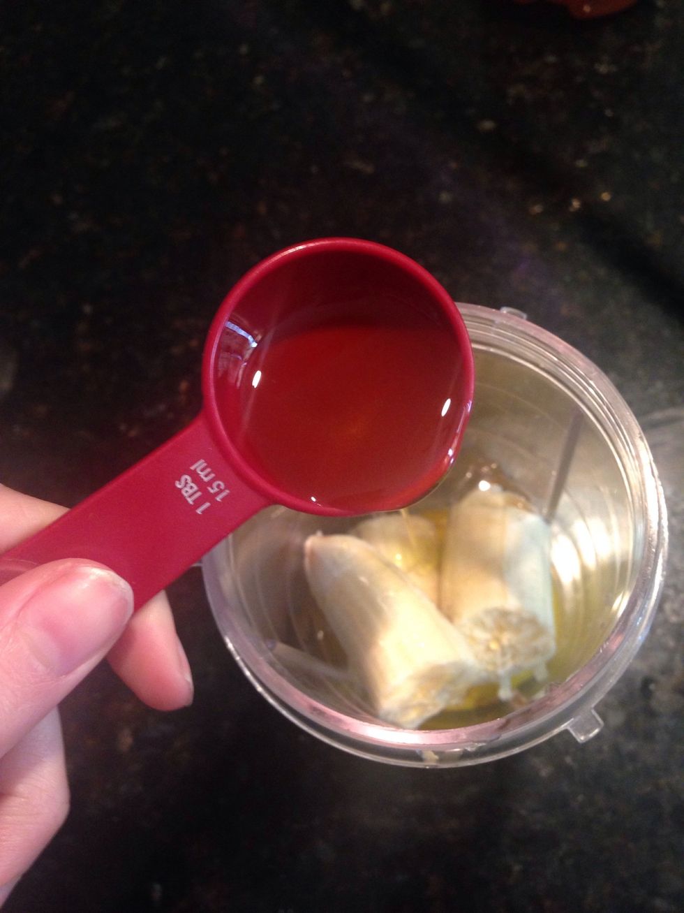 About a tablespoon of Olive oil