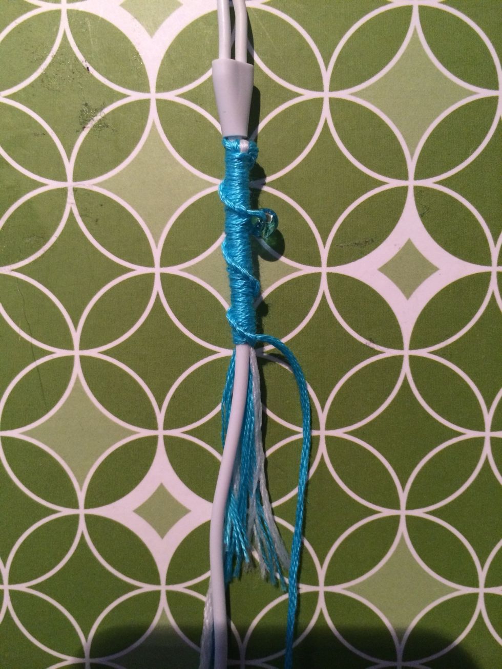 About an inch of knots and it's time to change to the next color. You can do this whenever you like.
