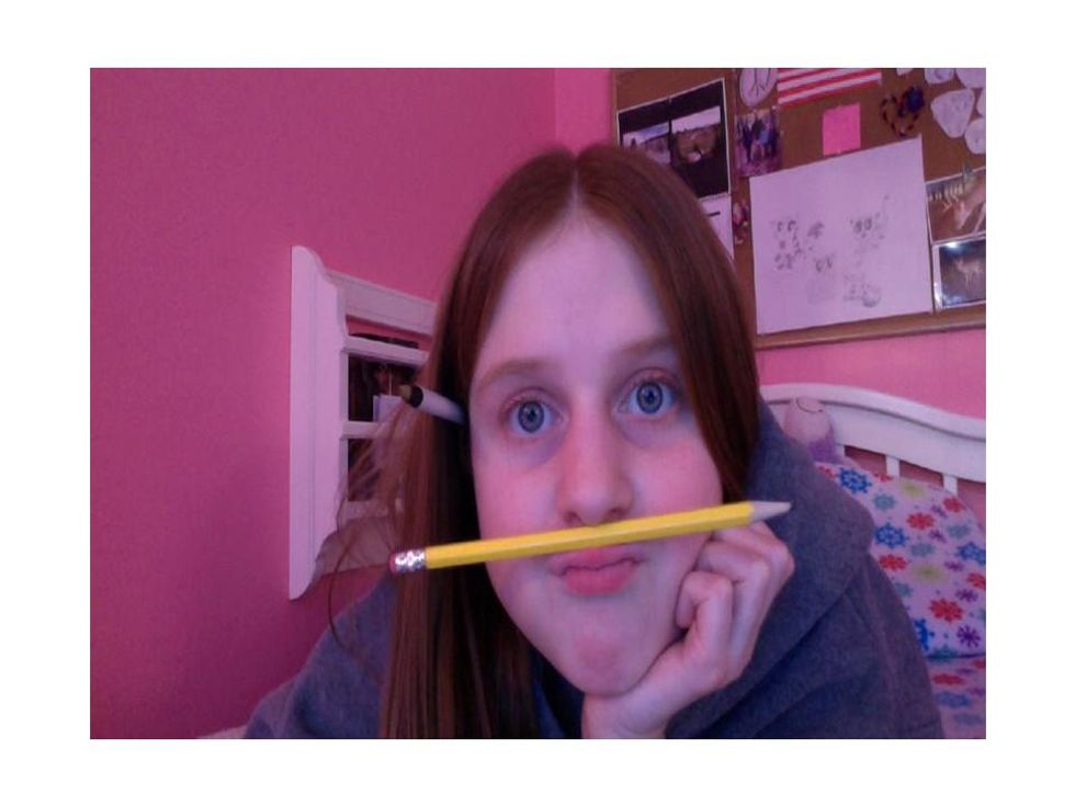 About halfway! :P :L :3 i'm in my sis's room... lol