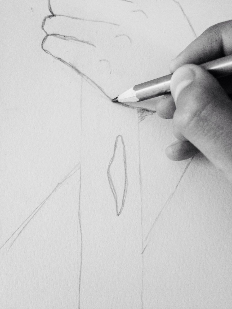 Above this shape, put your pencil. (Lol I sound like Yoda)