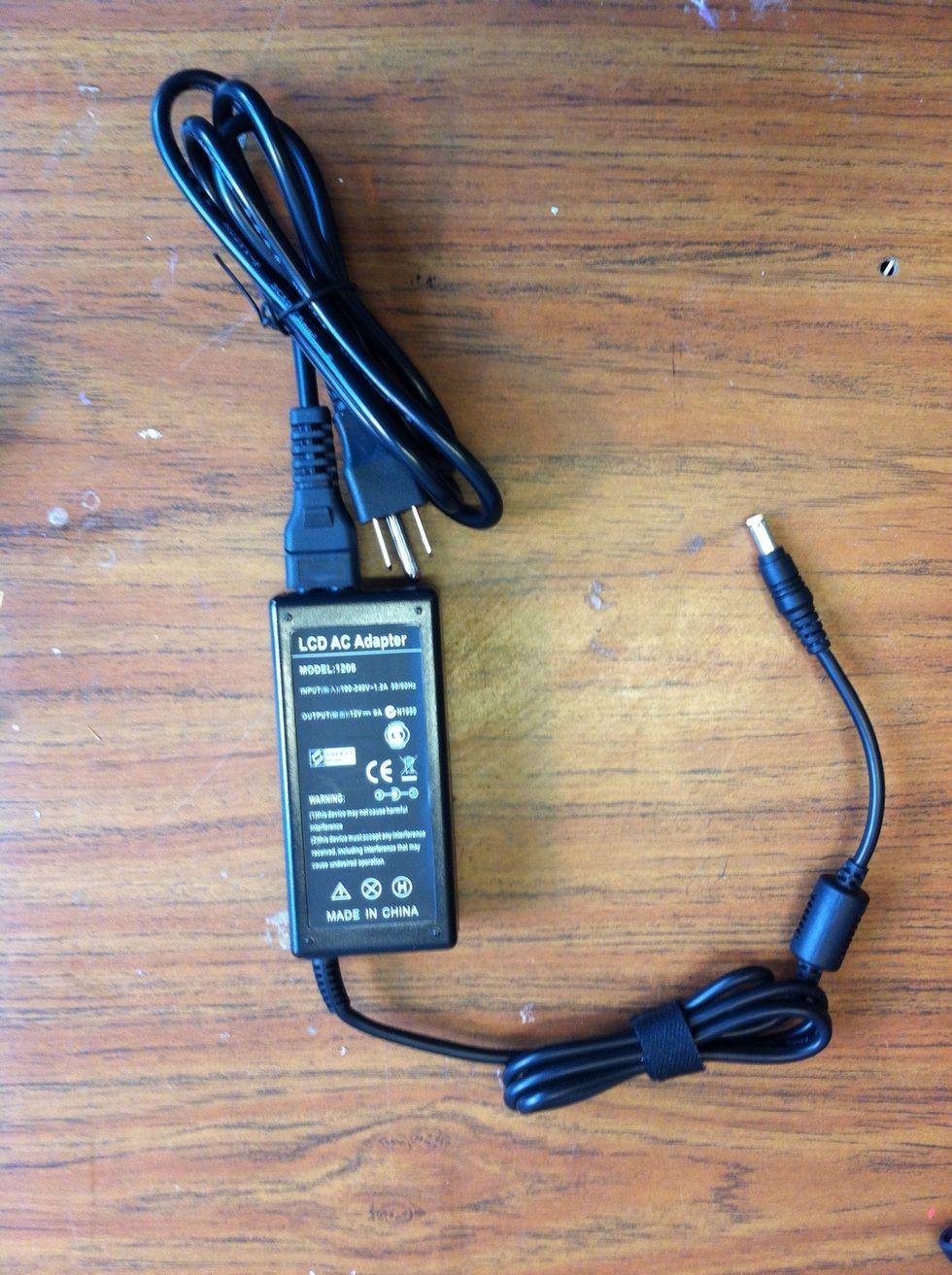 AC to DC adaptor purchased for project.