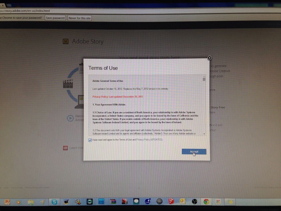 Accept the terms and conditions - of course, nobody reads them anyways ;)