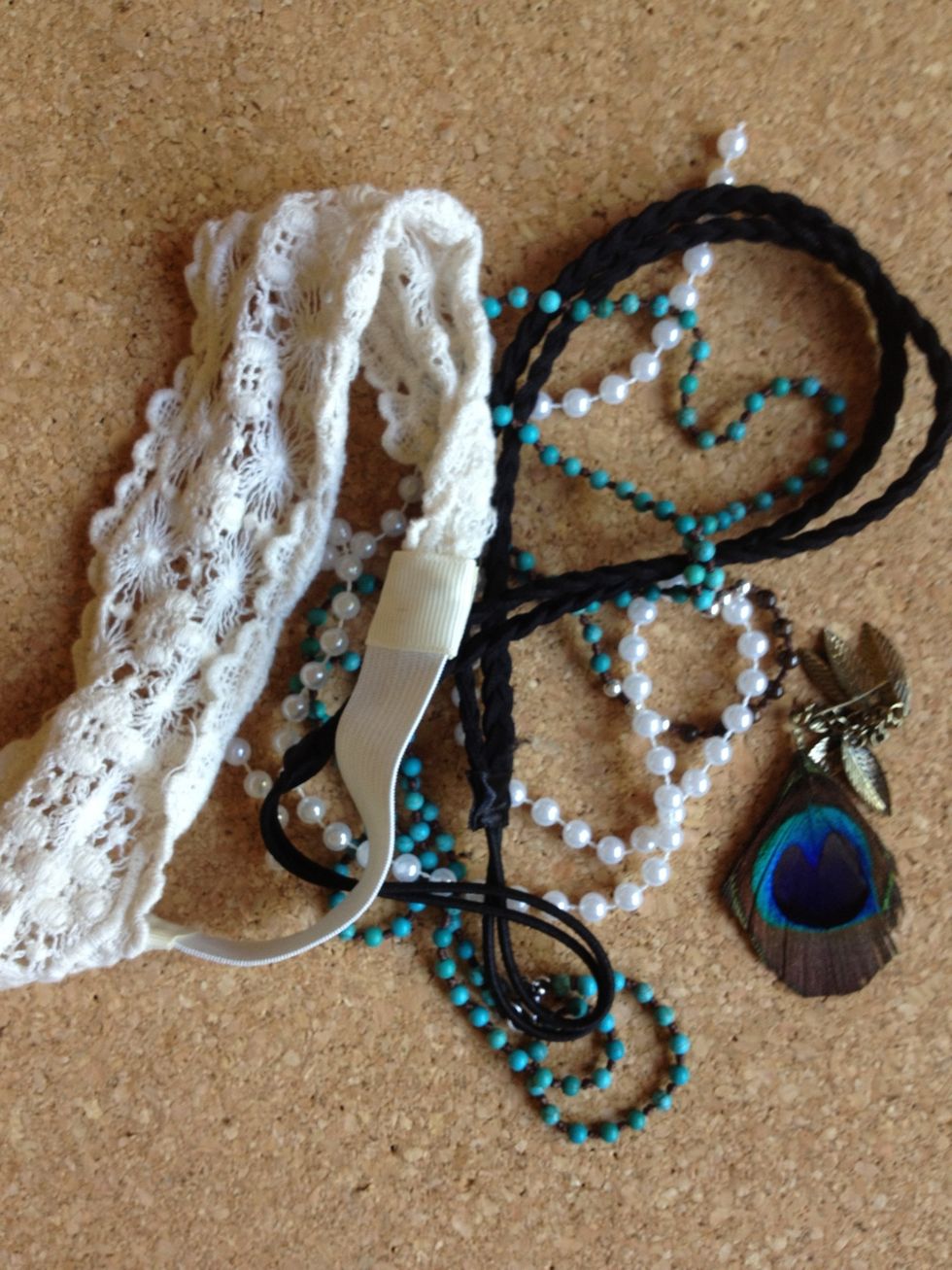 Accumulate old necklaces, headbands, earrings, ribbons, etc to put on your board. Be creative with it!