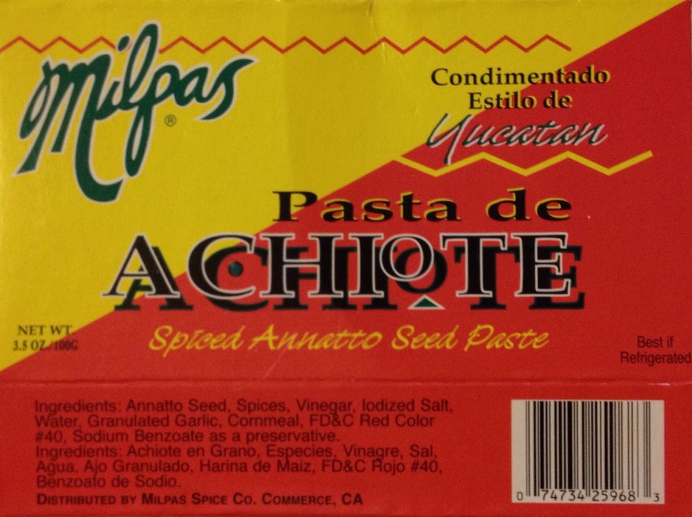 Achiote paste can be found where Mexican specialties are sold.