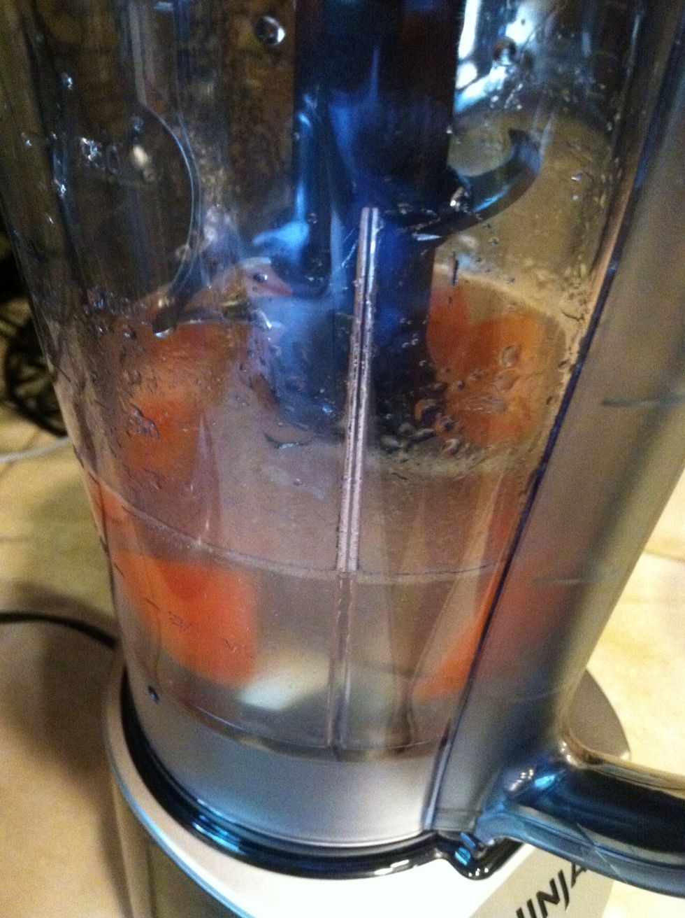 Add 1 1/2 cup water or chicken stock. Blend together.