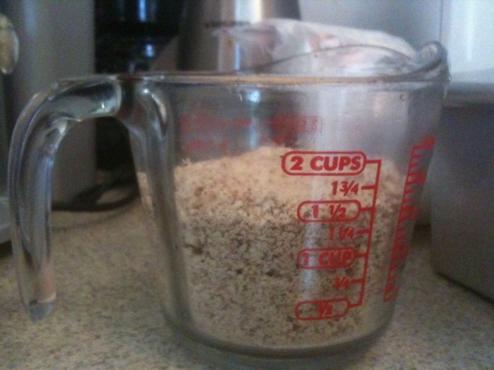 Add 1 1/2 cups almond flour to a large bowl.