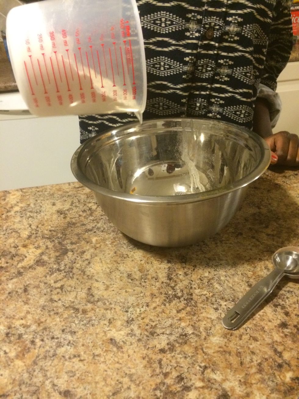 Add 1 1/2 cups of all purpose flour