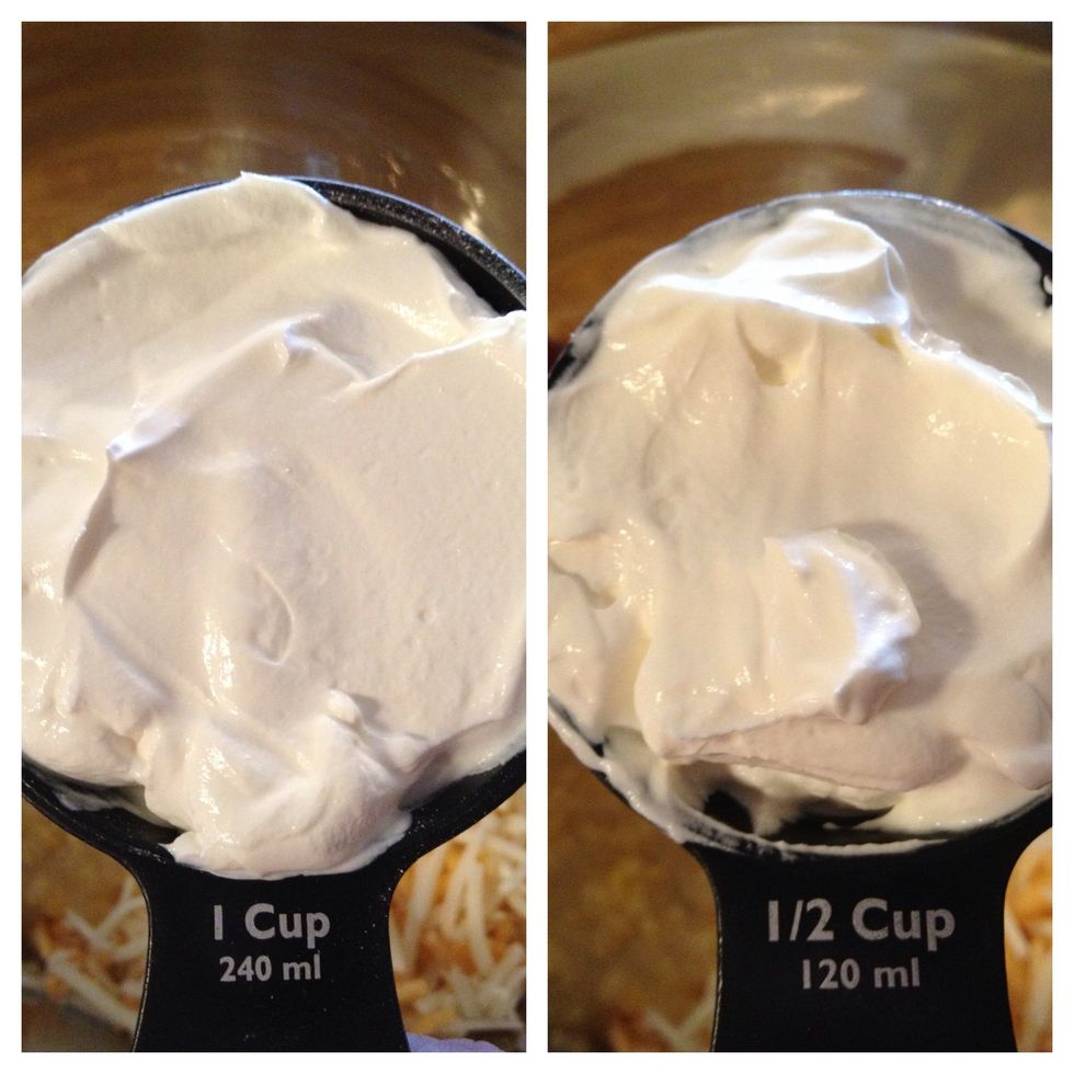 Add 1-1/2 cups of sour cream