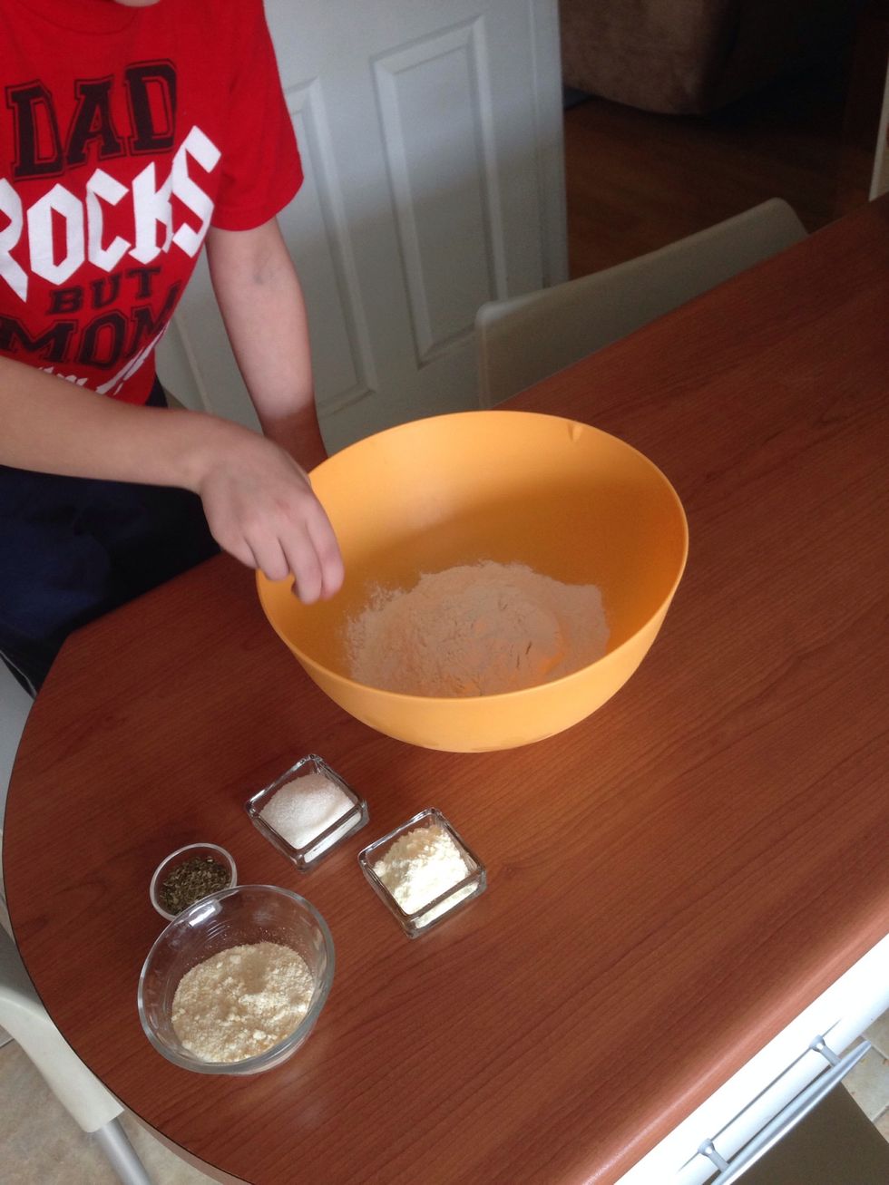 Add 1 1/4 tsp salt to the 2 c flour