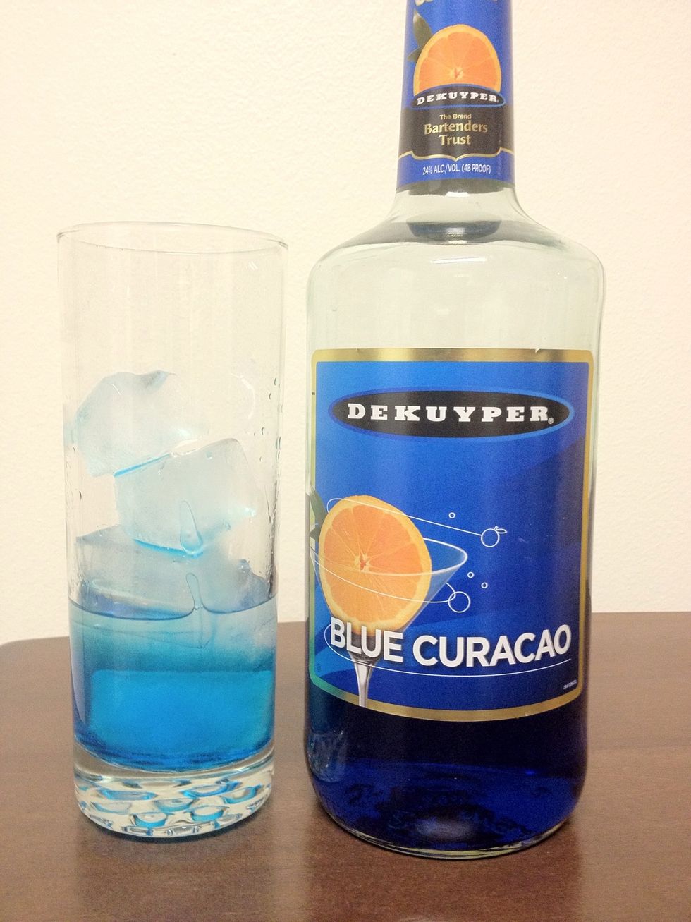 Add 1/2 - 1 ounce of Blue Cura\u00e7ao. (I added 1 ounce.)