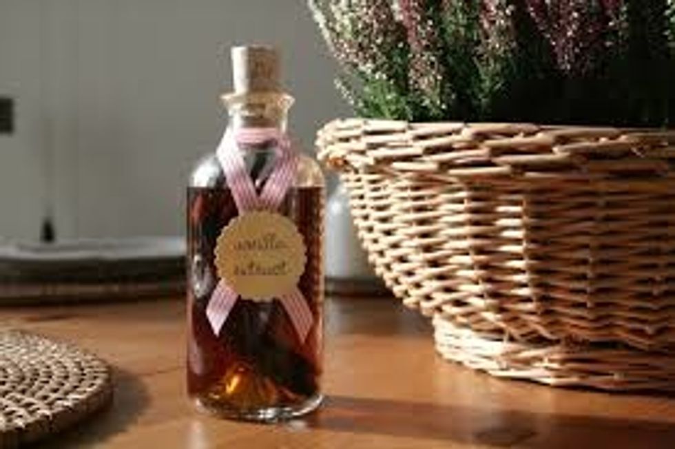 add 1/2 a teaspoon or a capful of vanilla extract in the cup do not mix yet