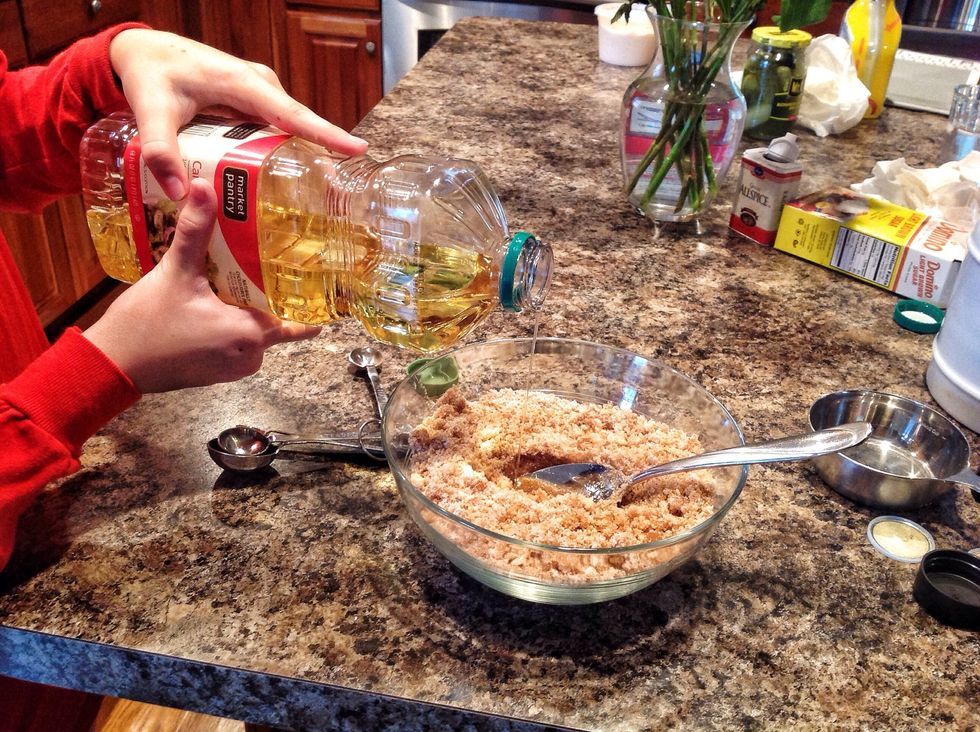 Add 1/2 cup canola/vegetable oil.