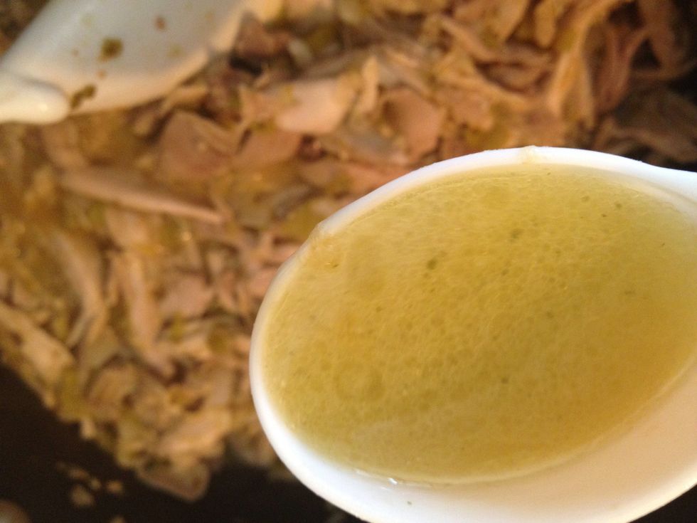 Add 1/2 cup chicken broth. Stir.