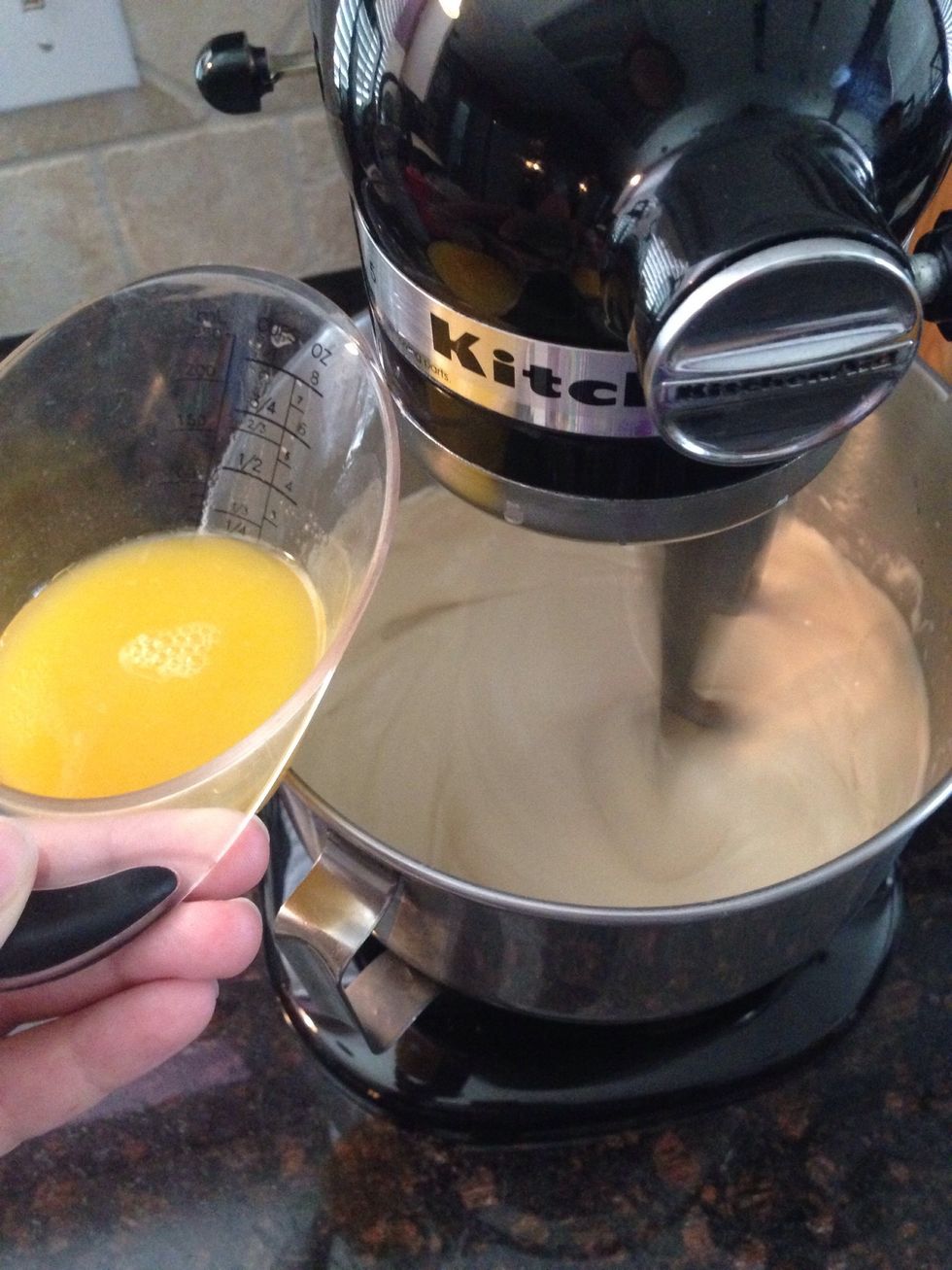 Add 1/2 cup fresh pressed OJ