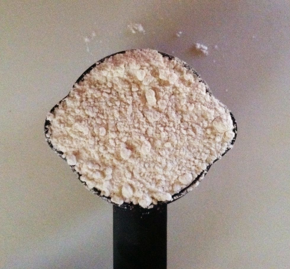 Add 1/2 cup of flour to cornmeal.