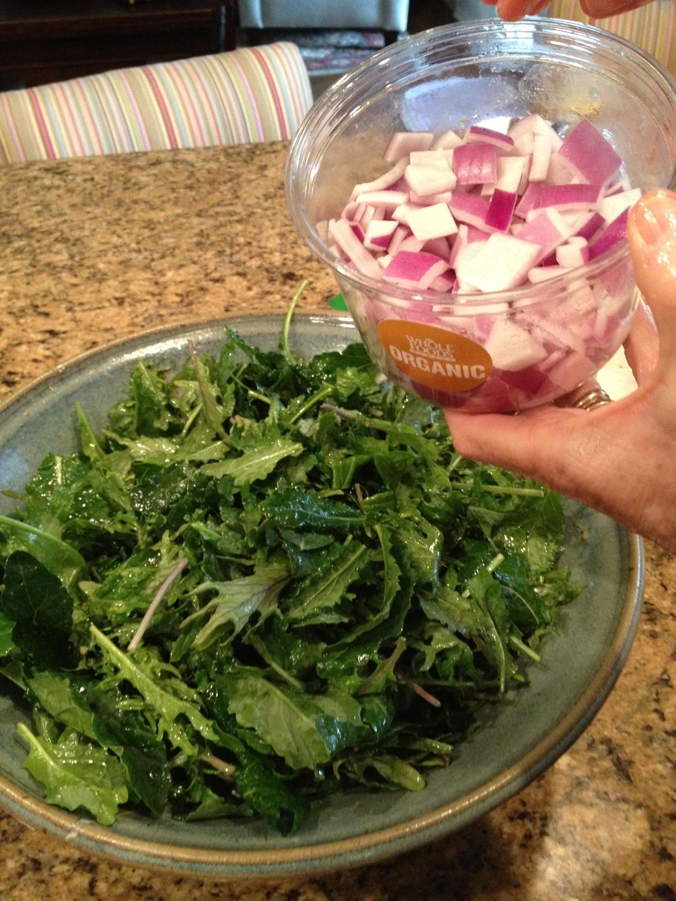 Add 1/2 cup of onions.