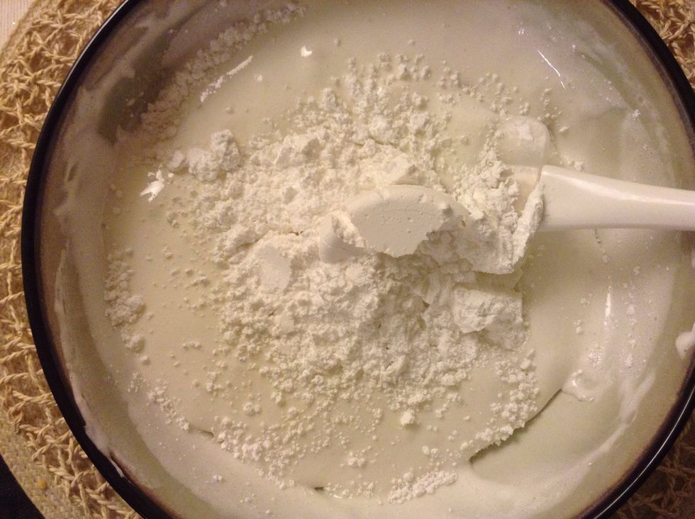 Add 1/2 cup of powdered sugar and stir