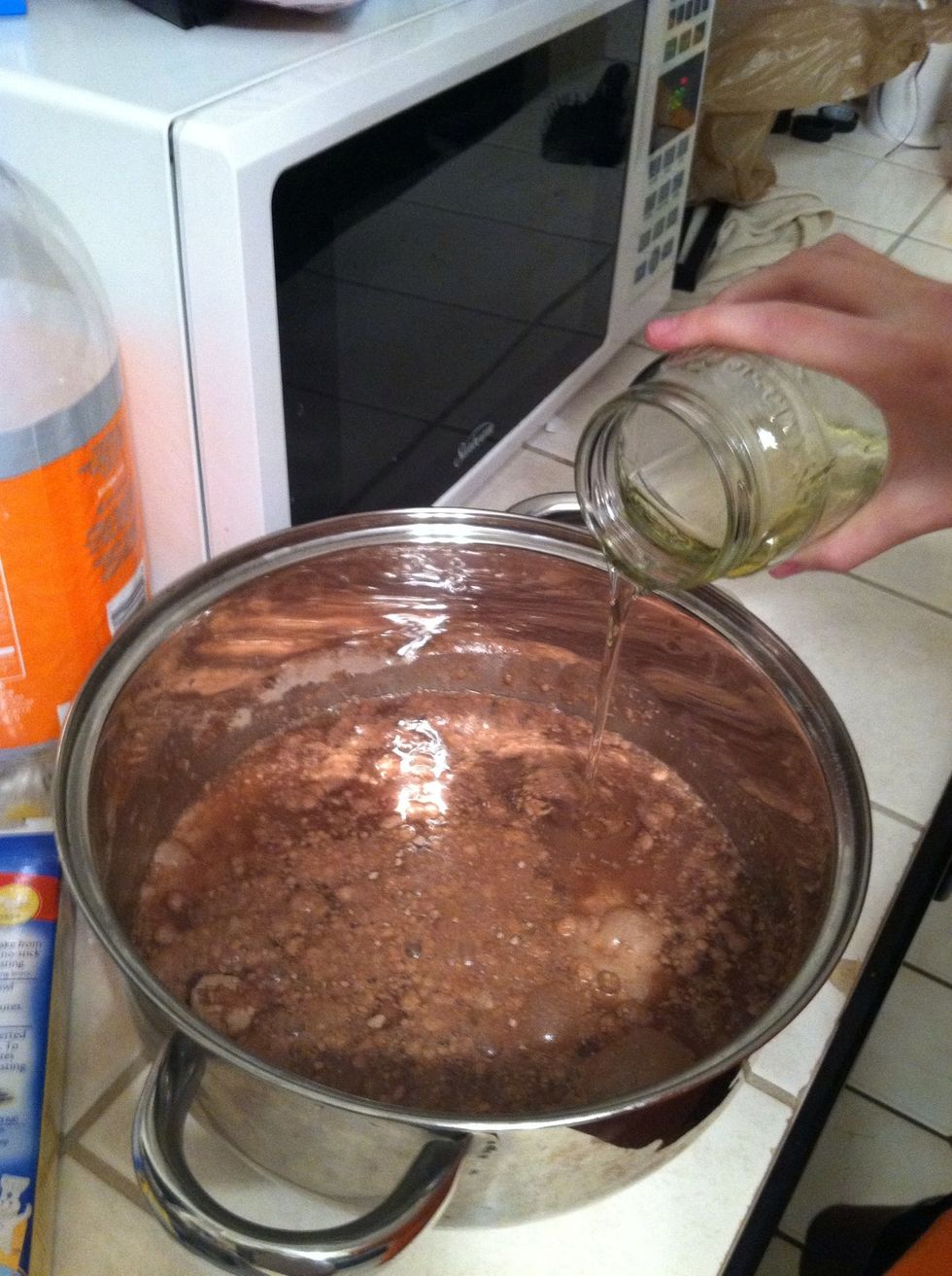 Add 1/2 cup of vegetable oil