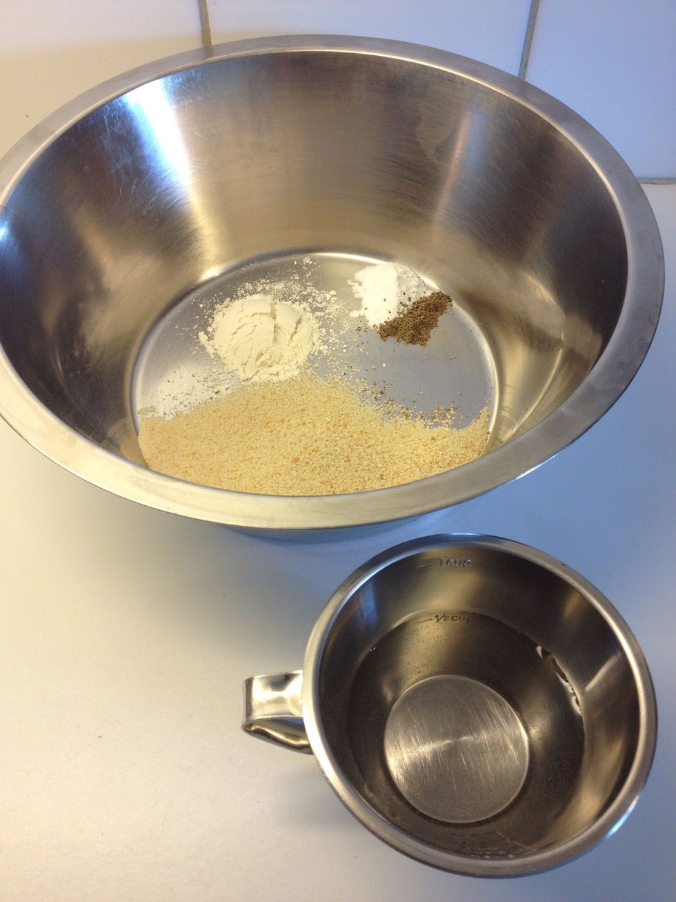 Add 1/2 cup of water, mix and let it be while You chopp the onion.