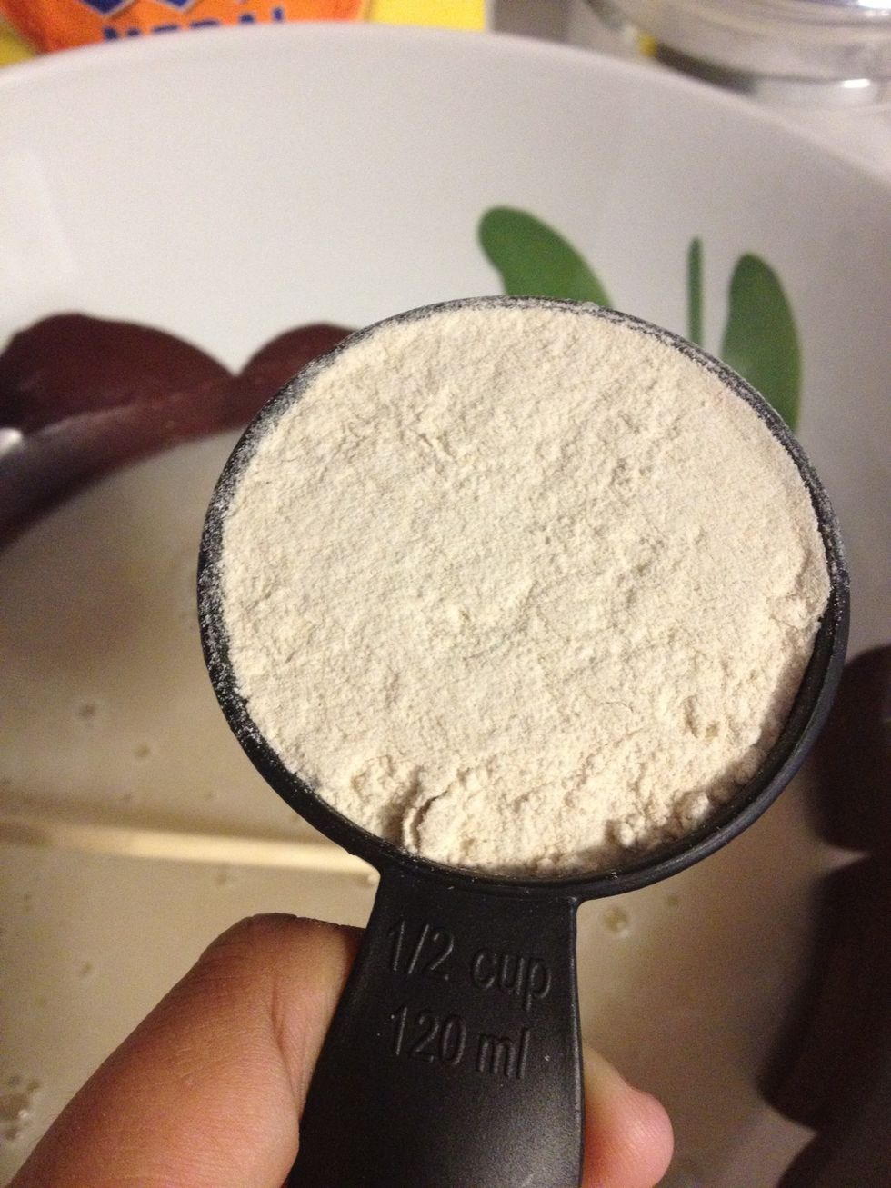 Add 1/2 cup of wheat flour.