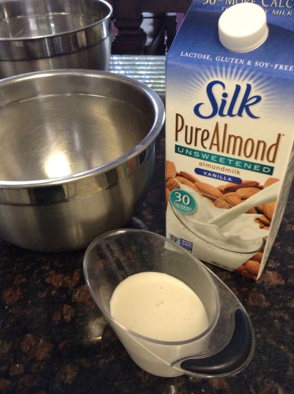 Add 1/2 cup unsweetened almond milk (vanilla flavor optional) to your wet ingredients.