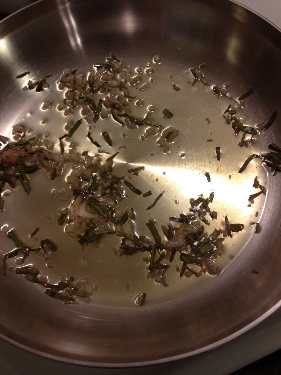 Add 1/2 cup vinegar 1 tablespoon tarragon and 2 tablespoons shallot to a pan on medium and reduce to half or less the liquid... About 5-8 minutes remove from heat and set aside to cool