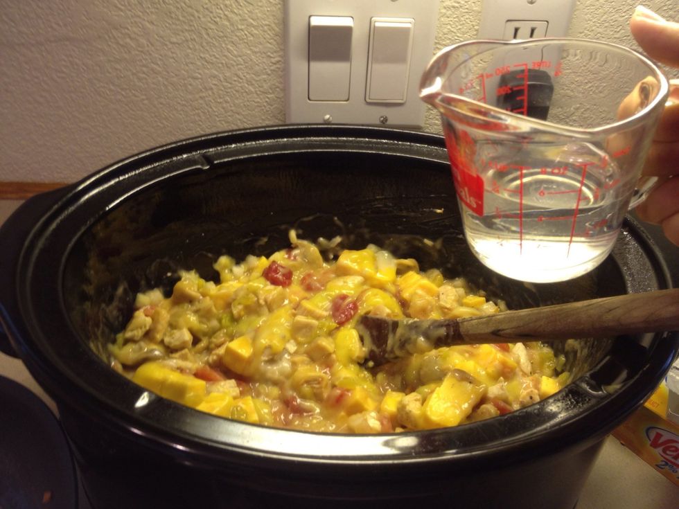 Add 1/2 cup water