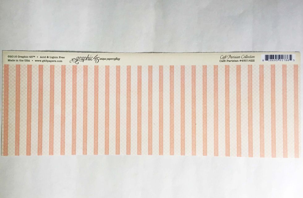 Add ~1/2" on top of the measured height (3.5" + 0.5") and trim out 4" wide of strip from the pattern paper of your choice.