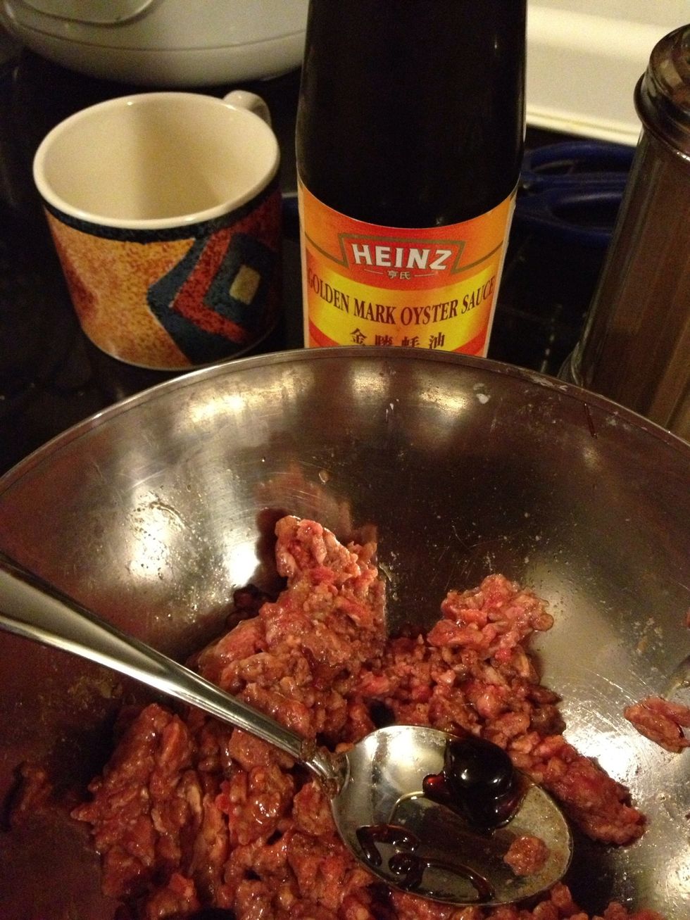 Add 1/2 oyster sauce.