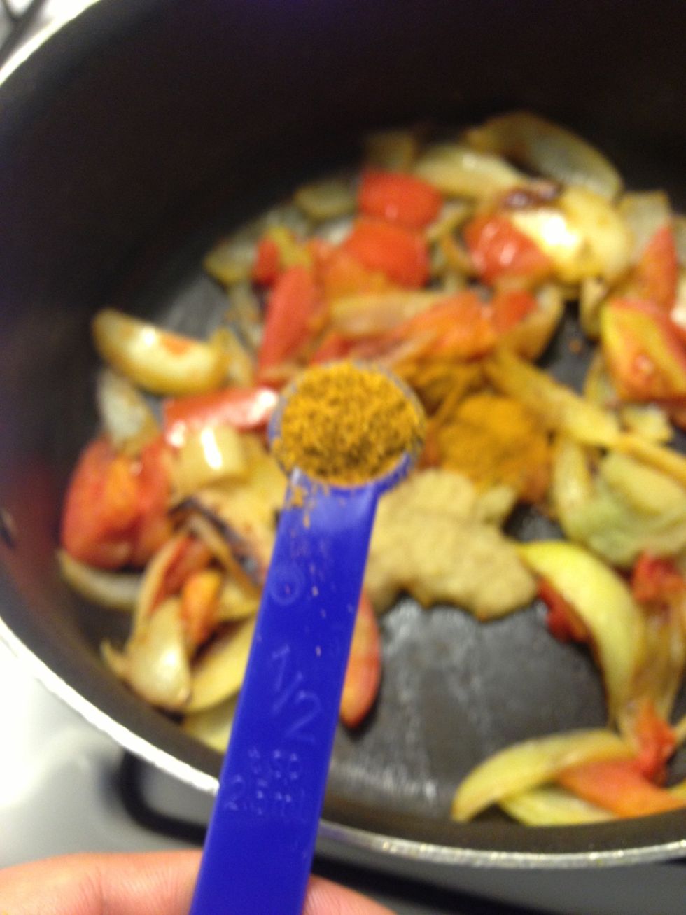 Add 1/2 t sp of garam masala