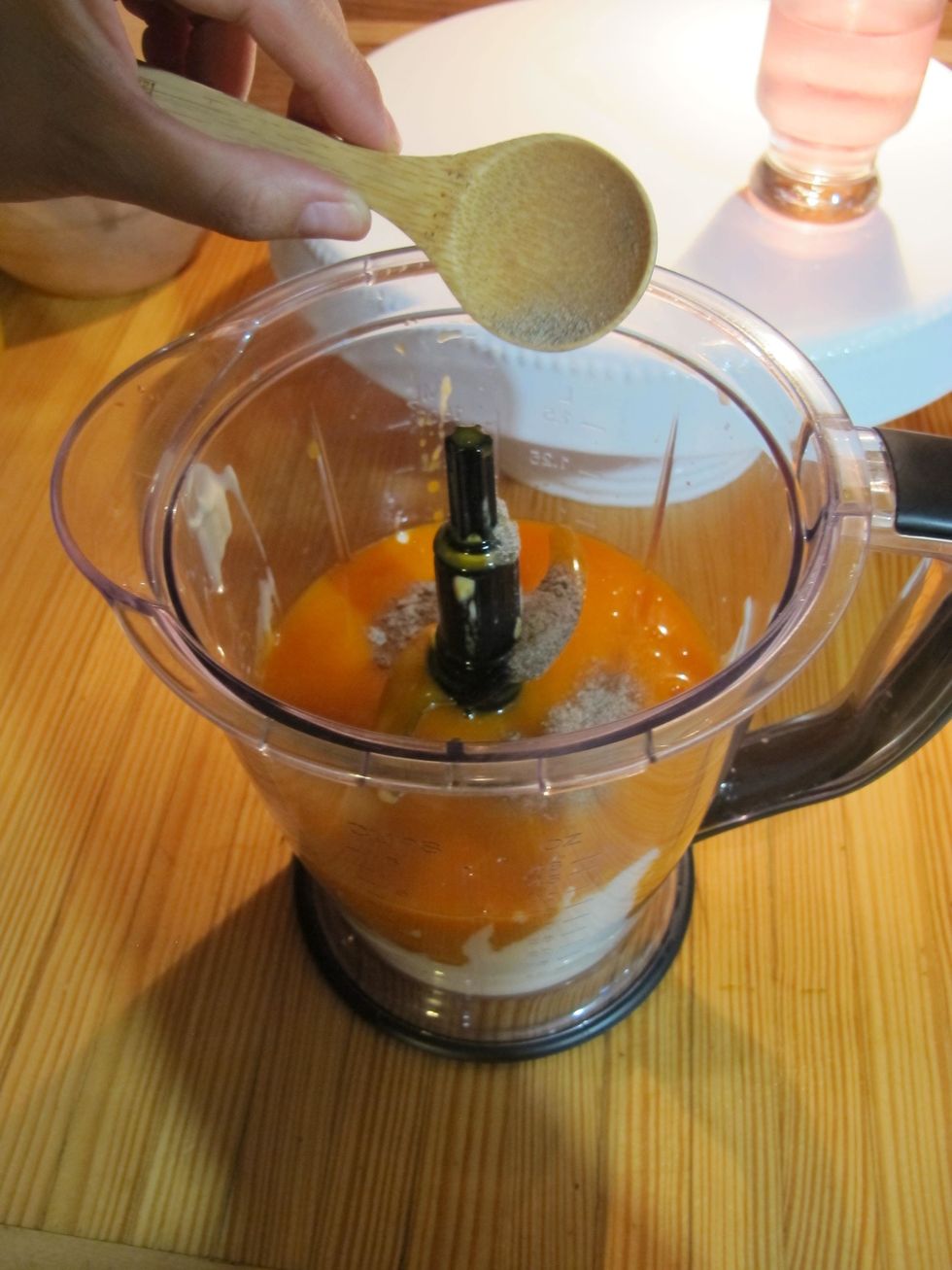 Add 1/2 tablespoon of cardamom. This is a very fragrant spice, adjust amount to your taste.