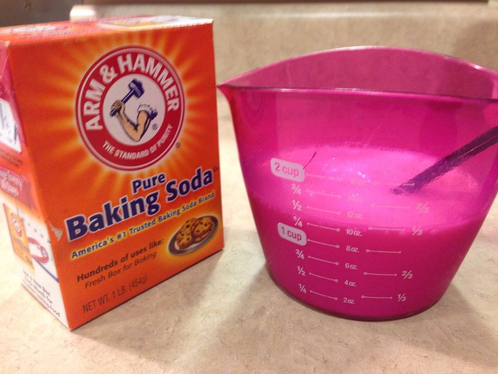 Add 1/2 teaspoon of baking soda to 1 cup of butter milk  and blend