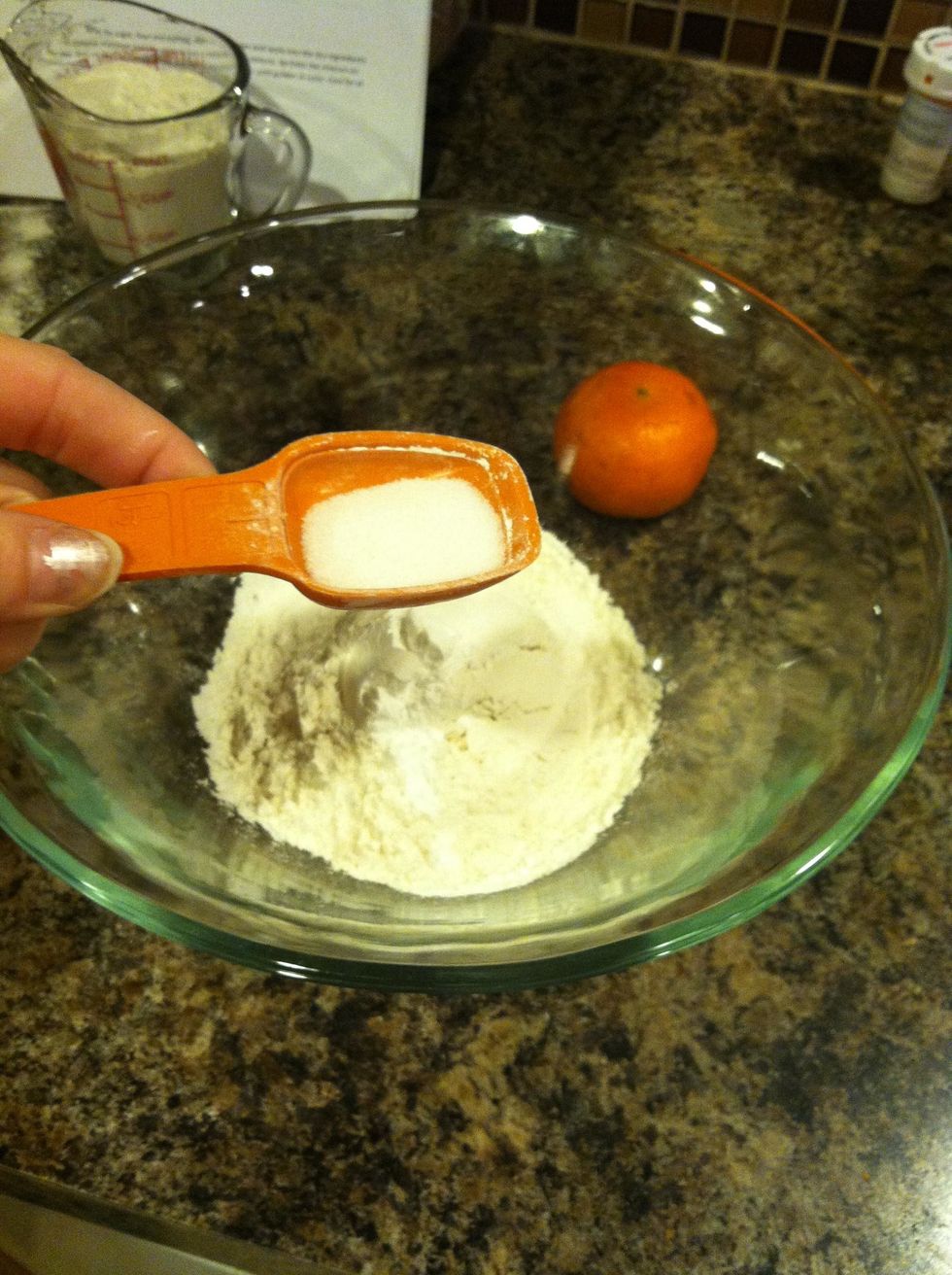Add 1/2 teaspoon of salt to the dry ingredients.