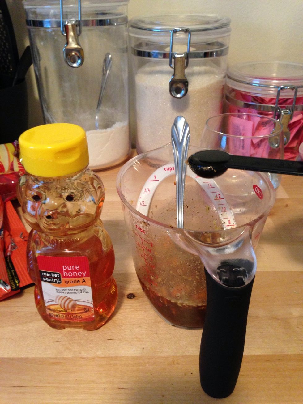 Add 1/2 tsp of honey to the mixture.