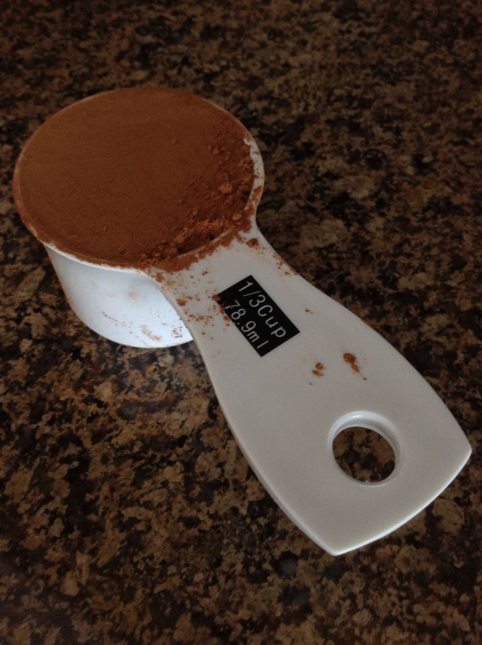 Add 1/3 cup cocoa