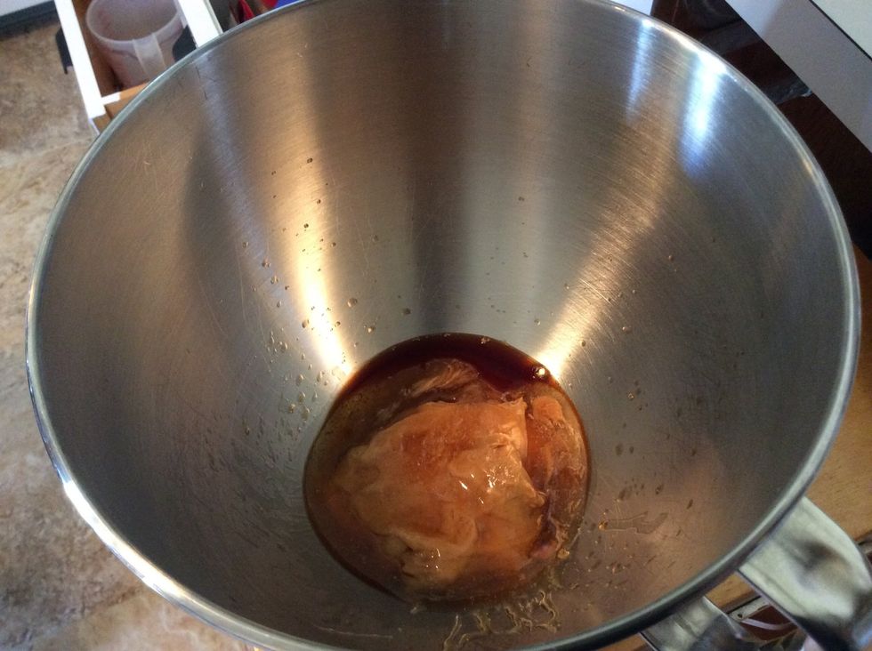 Add 1/3 cup of honey and 1/2 tsp. of vanilla.