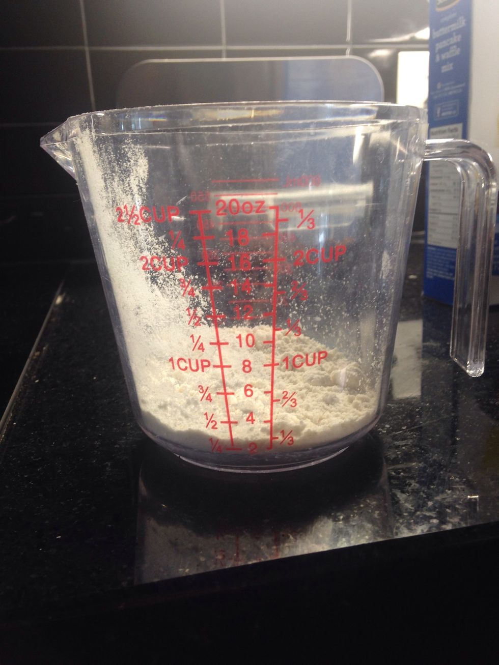 Add 1/3 cup of pancake mix