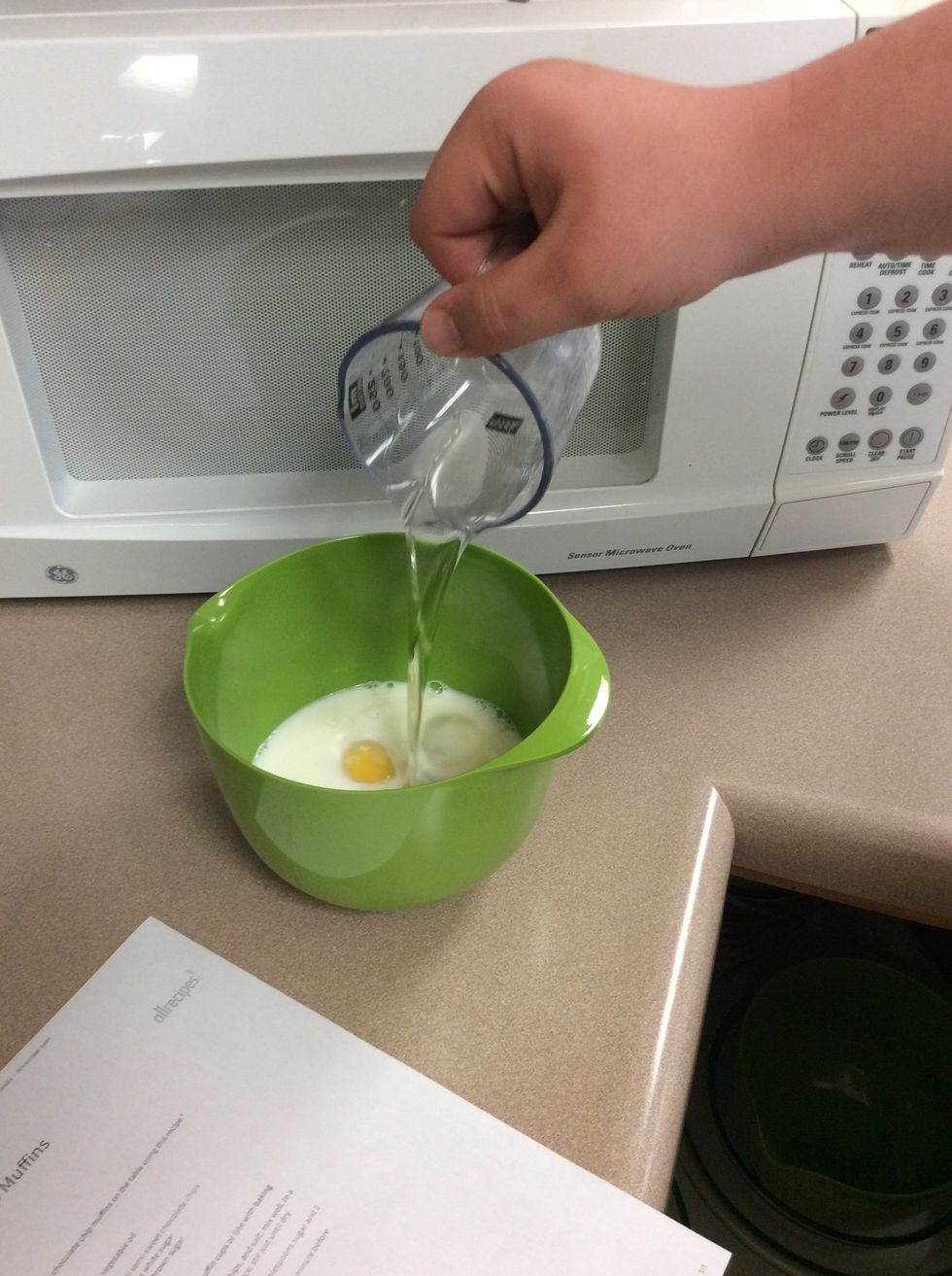 Add 1/3 cup of vegetable oil