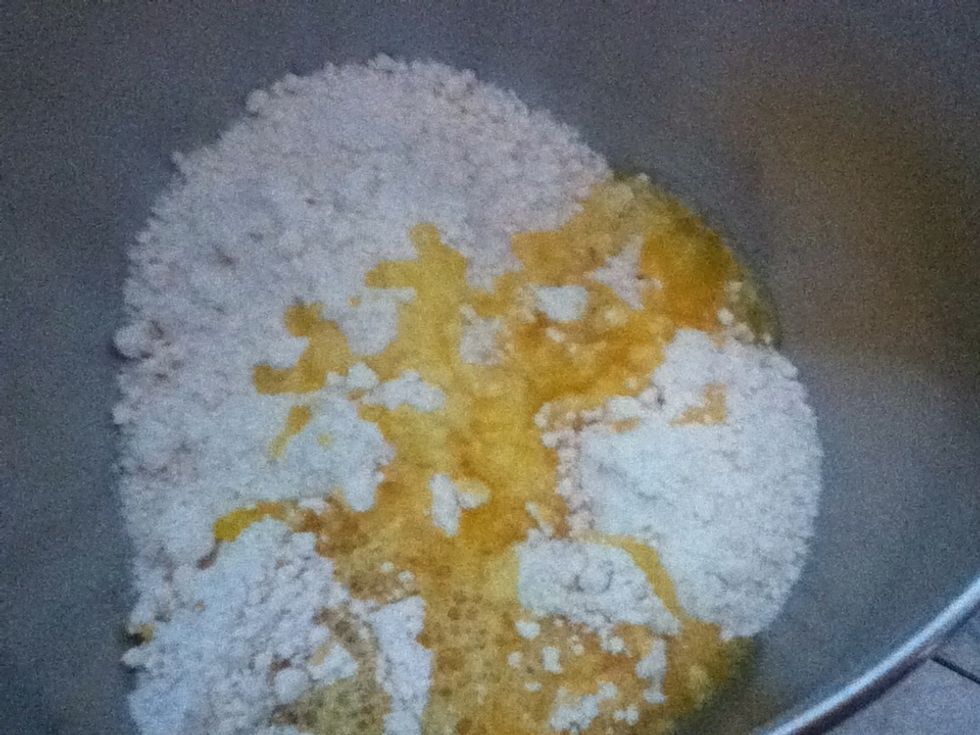 Add 1/4 cup of melted butter