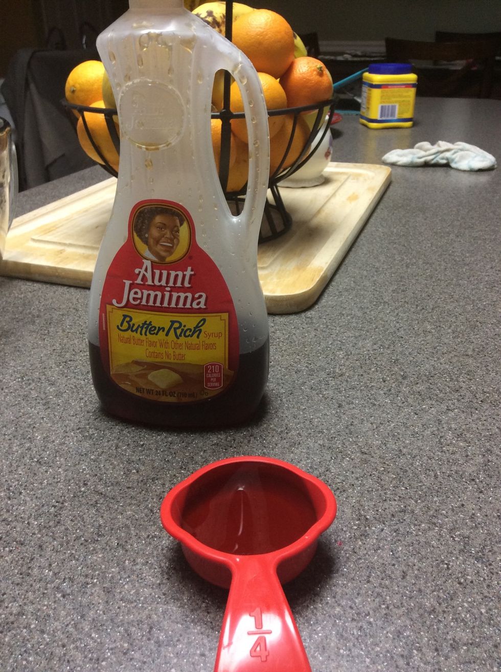 Add 1/4 cup of  syrup to your bowl