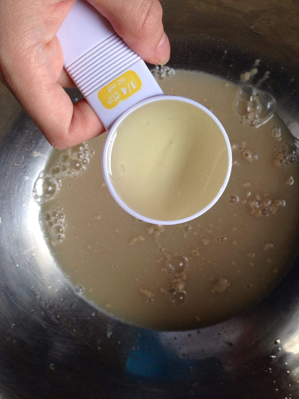 Add 1/4 cup oil