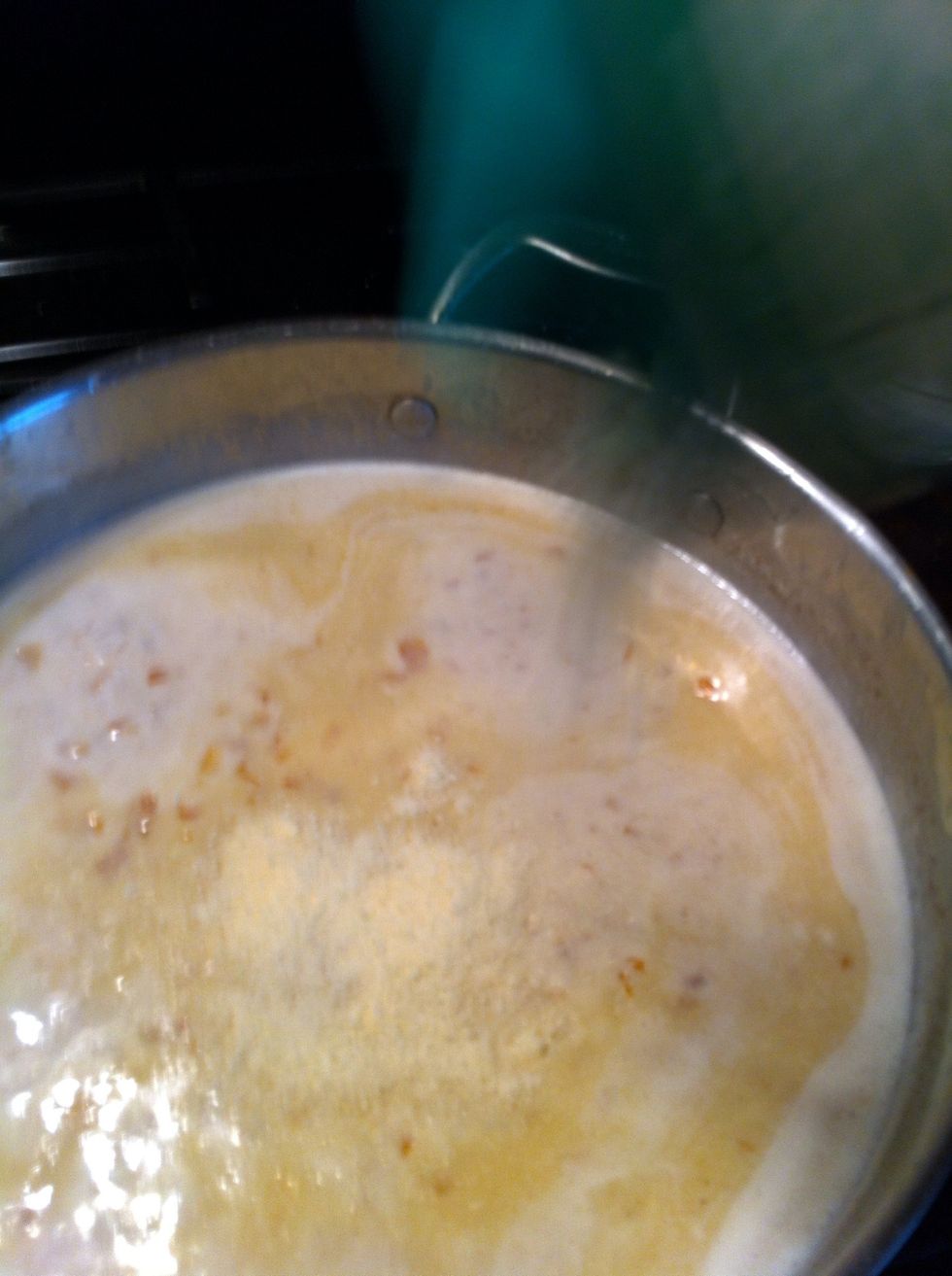 Add 1/4 cup Parmesan cheese. Stir and stir.